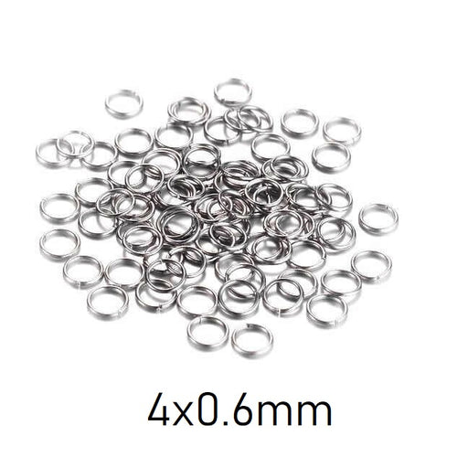 Achat Anneaux ouverts acier inoxydable 4x0,6mm (40)