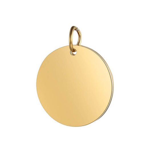 Achat Pendentif médaille ronde acier inoxydable doré 12mm (1)