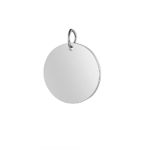 Pendentif médaille ronde en acier inoxydable - 10mm (1)