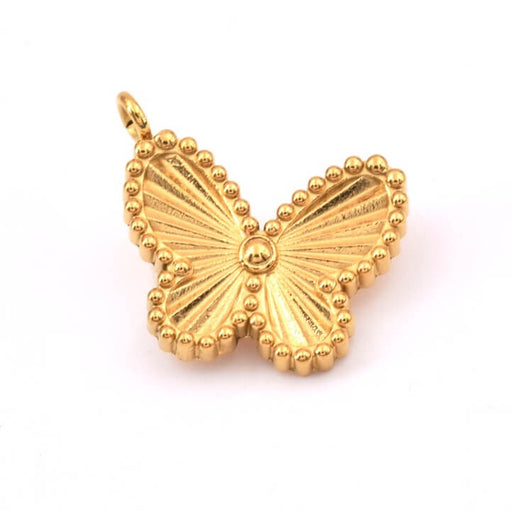 Achat Pendentif papillon en acier inoxydable doré 15mm (1)