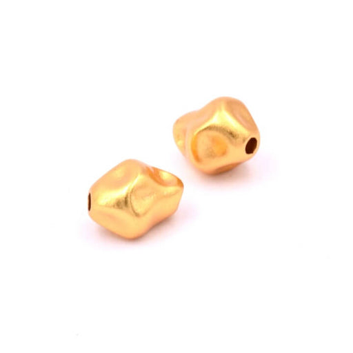 Achat Perle cabossée laiton doré qualité 6x7mm - trou: 1mm (2)