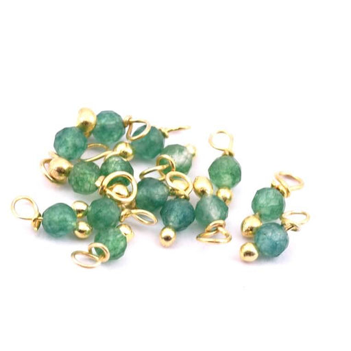 Achat Mini charms breloque perle Onyx vert 2.5mm tige argent 925 doré (10)