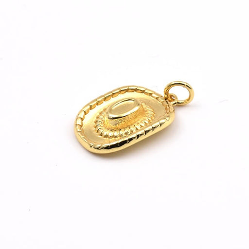 Pendentif chapeau laiton doré 16x12mm - Diamètre anneau: 3mm (1)