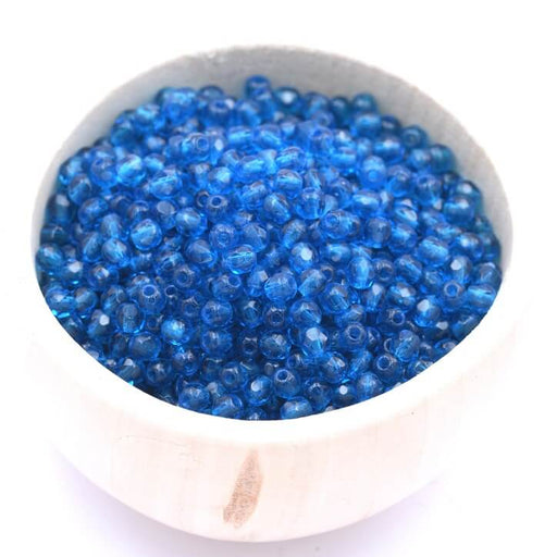 Perle facettes de boheme Capri Blue 3mm (50)