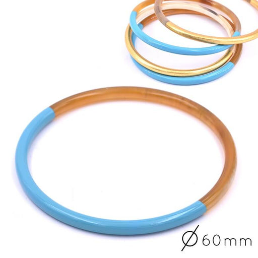 Achat Bracelet jonc corne bleu turquoise 60-63mm - Epaisseur : 3mm (1)