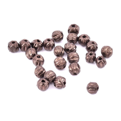 Achat Perle ronde melon de Bohème Dark Bronze 3mm (30)