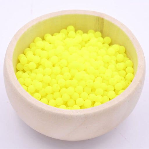 Achat Perle ronde de Bohème fluo Neon Yellow 3mm (30)