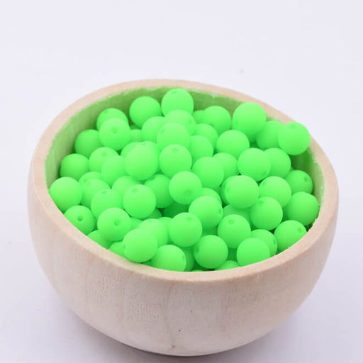 Perle ronde de Bohème fluo Neon Green 6mm (50 perles)