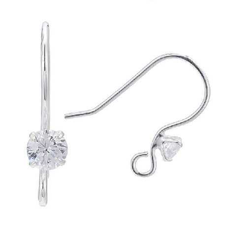 Achat Boucles d&#39;oreilles crochet argent 925 avec zircon 13x16mm (2)