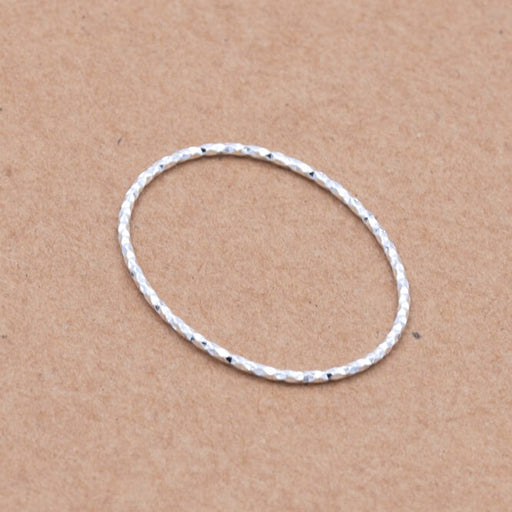 Achat Connecteur ovale fermé strié argent 925 - 23x17mm - épaisseur 1mm (1)