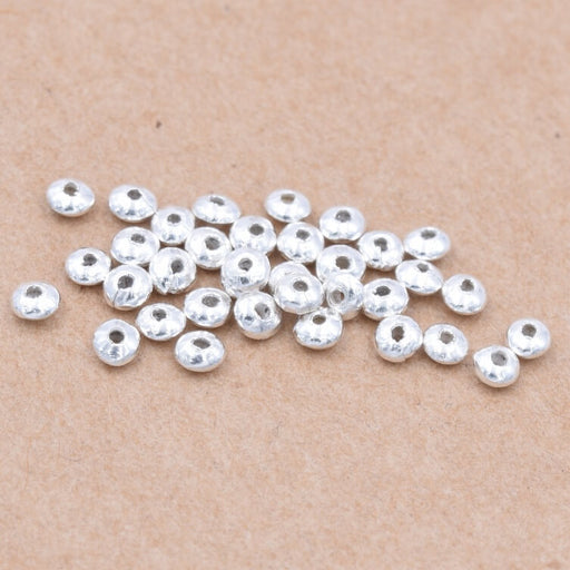 Achat Perle rondelle heishi argent 925 2x1.5mm - Trou: 0.5mm (20)