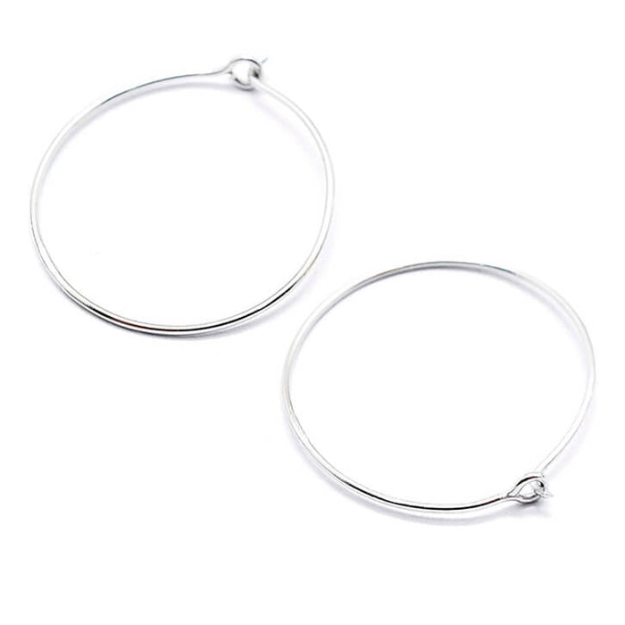 Créoles boucles d'oreilles en argent 925 - 0.6x20mm (2)