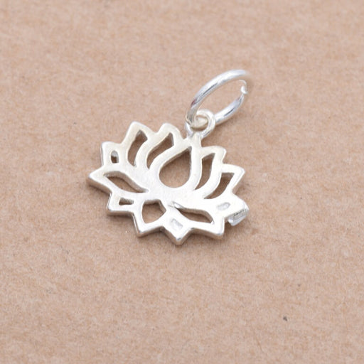 Pendentif lotus en argent 925 10.5x11.5mm - Trou: 3.5mm (1)