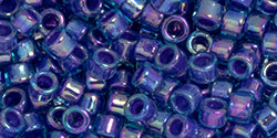 cc1843 - AIKO Toho Beads 11/0 tube Lavender-Lined Aqua Rainbow (2g)