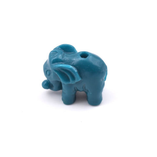 Perle éléphant résine bleu canard 14x8mm - Trou : 1.2mm (1)