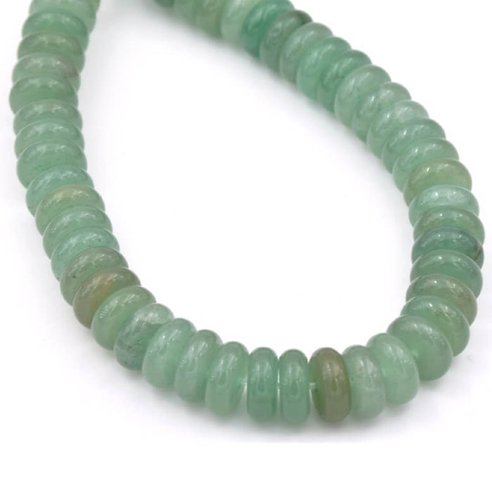 Perles rondelles donuts aventurine 10x4mm - Trou: 1mm (1 fil-20cm)