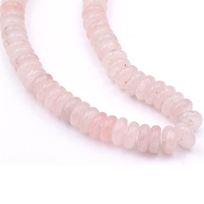 Perles rondelles donuts quartz rose 10x4mm - Trou: 1mm (1 fil-20cm)