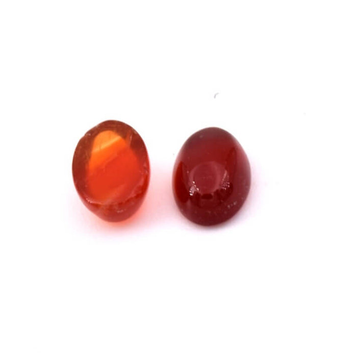 Cabochon ovale en agate rouge 6x4mm (2)