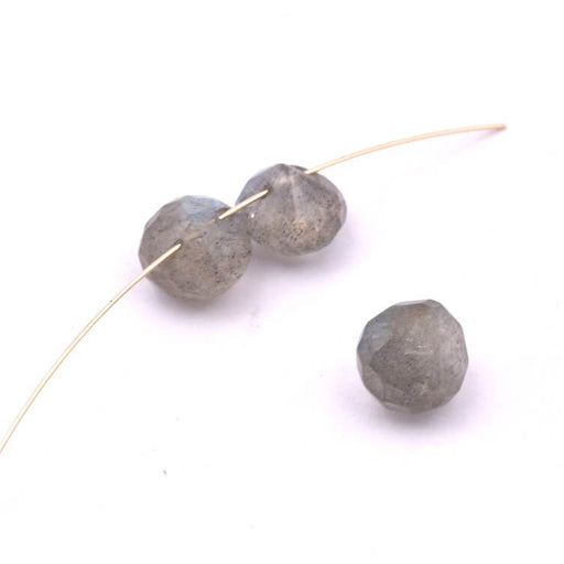 Achat Perle oignon à facettes en Labradorite 6x7mm - Trou: 0.4mm (1)