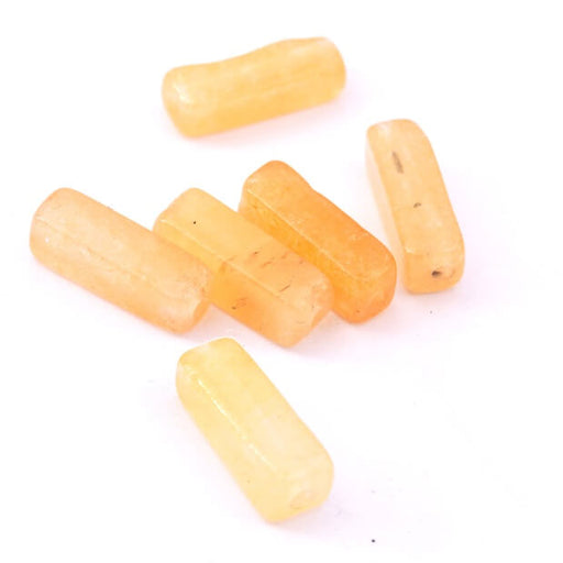 Perle aventurine jaune rectangle 13x4mm trou : 1mm (6)