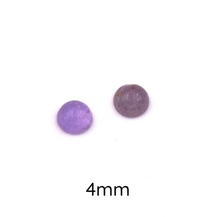 Cabochon rond en améthyste naturelle 4mm (2)