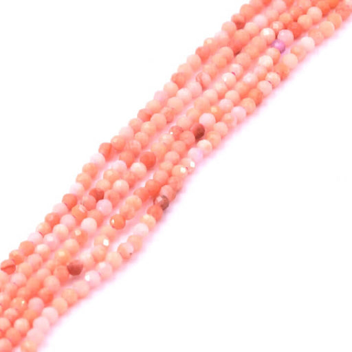 Achat Perle ronde facettes Aventurine rose 2-2.5mm (1 fil-40cm)