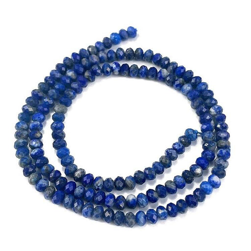 Perle rondelle à facettes Lapis lazuli 3.5-4x2.5-3mm (1 Fil-38cm)