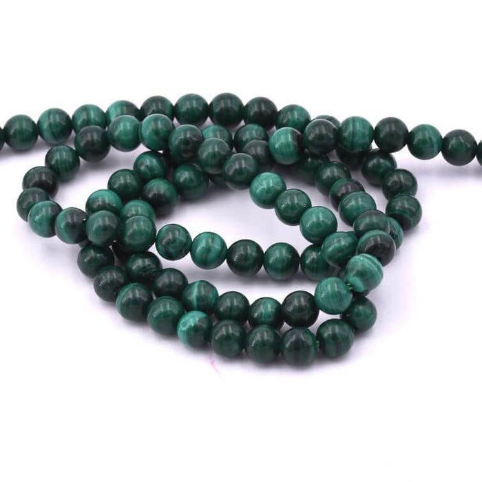 Perle ronde malachite 4mm - trou 1mm (1 fil-38cm)