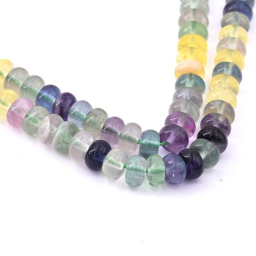 Achat Perle rondelle donut en fluorite 8x4mm - Trou: 1mm (1 Fil-18cm)