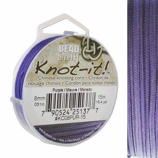 Cordon fil tressé en nylon - 0.8mm - Violet - Bobine de 15m (1)