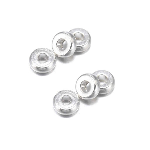 Séparateurs Perles Heishi Acier Inoxydable Argent 6x2mm Trou: 1.8mm (10)