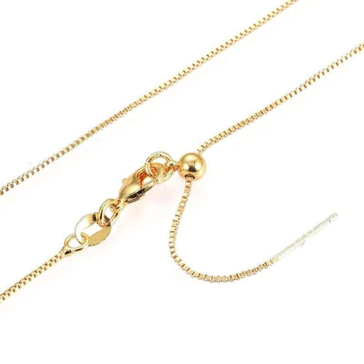 Chaine Collier Fine Carré 1mm Doré Qualité 44cm (1)