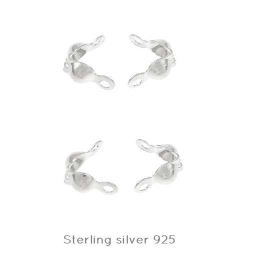 Cache noeuds en argent sterling 925 - 6,5x3 mm - diamètre intérieur: 2 mm (4)