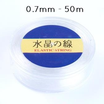 Fil élastique en silicone 0.80 mm Transparent x 25 m - Perles & Co